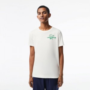 Men's Lacoste Regular Fit Organic Cotton Golf T-Shirt White | CZL963501