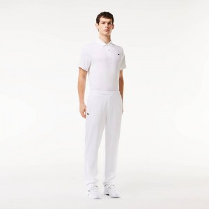 Men's Lacoste Regular Fit Stretch Jersey Sweatpants White | ZOB034829