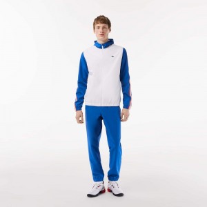 Men's Lacoste Regular Fit Tennis Tracksuits White Blue White | ZMI217830