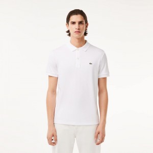 Men's Lacoste Regular Fit Ultra Soft Cotton Jersey Polo Shirts White | FWZ786502