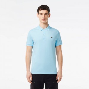 Men's Lacoste Regular Fit Ultra Soft Cotton Jersey Polo Shirts Agrion blue | OBR736520