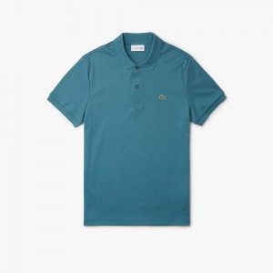 Men's Lacoste Regular Fit Ultra Soft Cotton Jersey Polo Shirts Hydro blue | BOX265417