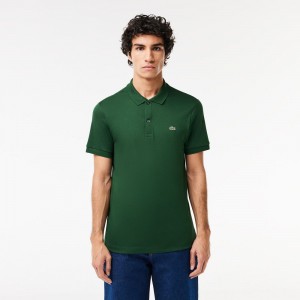 Men's Lacoste Regular Fit Ultra Soft Cotton Jersey Polo Shirts Pine green | KIB853726