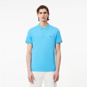 Men's Lacoste Regular Fit Ultra Soft Cotton Jersey Polo Shirts Bonnie blue | IQD804631