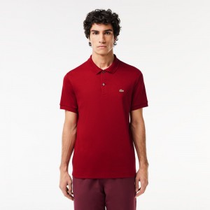 Men's Lacoste Regular Fit Ultra Soft Cotton Jersey Polo Shirts Bordeaux | PQC140895