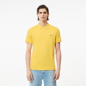 Men's Lacoste Regular Fit Ultra Soft Cotton Jersey Polo Shirts Cornsilk yellow | FKV958716