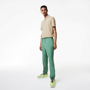 Men's Lacoste Regular Fit Water-Repellent Joggers Khaki Green | VZQ579843