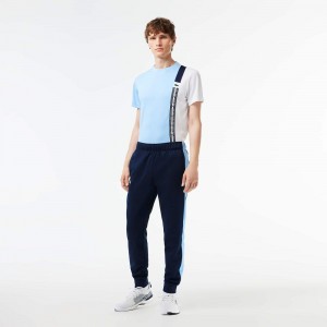 Men's Lacoste Ripstop Tennis Sweatpants Navy Blue Blue | VHE970531