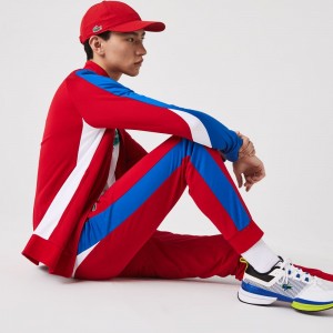 Men's Lacoste SPORT Abrasion-Resistant Tennis Joggers Red Blue White | OHY916025