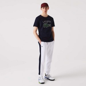 Men's Lacoste SPORT Abrasion-Resistant Tennis Joggers White Navy Blue Green | BRG471286