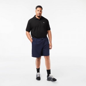 Men's Lacoste SPORT Big Fit Relaxed Fit Lined Shorts Navy Blue | BNP542836