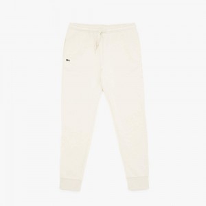 Men's Lacoste SPORT Fleece Tennis Sweatpants Cream | DSN069725