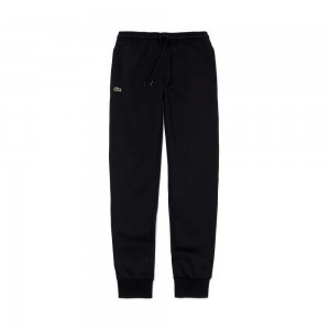 Men's Lacoste SPORT Fleece Tennis Sweatpants Black | FZS079826