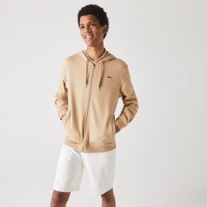 Men's Lacoste SPORT Lightweight Hoodie Beige | FJY613940