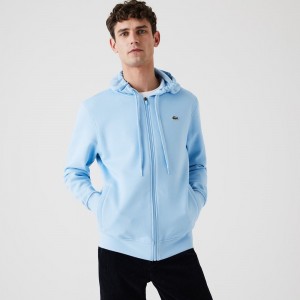 Men's Lacoste SPORT Lightweight Hoodie Blue | HLZ538076