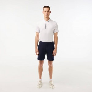 Men's Lacoste SPORT Lightweight Stretch Golf Shorts Navy Blue | CVK402716