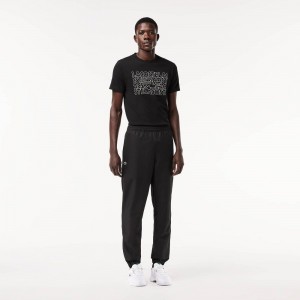 Men's Lacoste SPORT Lightweight Sweatpants Black | FGZ163709