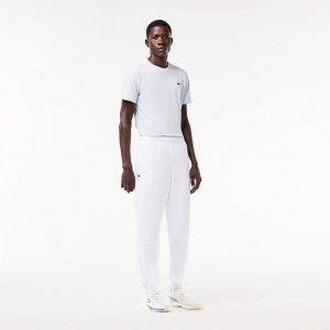 Men's Lacoste SPORT Lightweight Sweatpants White | XAH928657