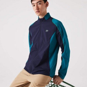 Men's Lacoste SPORT Packable Golf Jackets Navy Blue Green | XIR172539