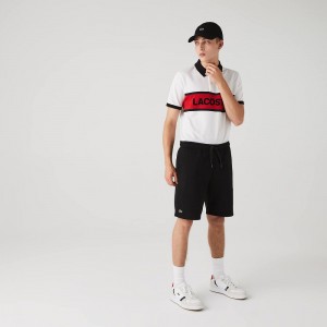 Men's Lacoste SPORT Tennis Fleece Shorts Black | YTG215034