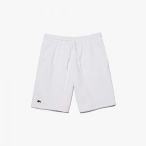 Men's Lacoste SPORT Tennis Fleece Shorts White | ENT621047