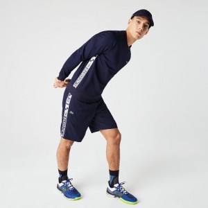 Men's Lacoste SPORT Tennis Shorts Navy Blue | MIA489721