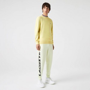 Men's Lacoste Slim Fit Branded Sweatpants Yellow | XGU693018