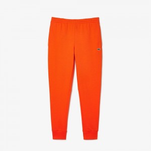 Men's Lacoste Slim Fit Organic Cotton Fleece Sweatpants Sunrise orange | KWC728531