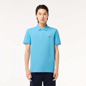 Men's Lacoste Slim Fit Petit Piqué Cotton Polo Shirts Bonnie blue | SEI398470