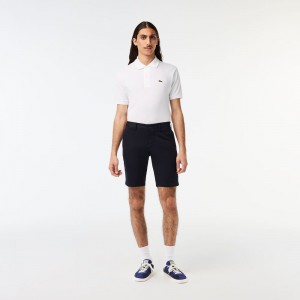 Men's Lacoste Slim Fit Stretch Cotton Shorts Abysm blue | CGR352781