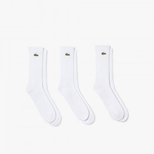 Men's Lacoste Sport High-Cut 3-Pack Socks White | UFN617593