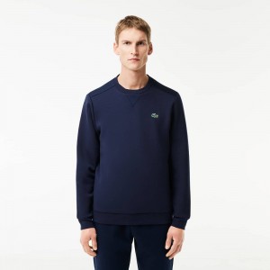 Men's Lacoste Sport Mesh Panels Sweatshirt Navy Blue | WTS520789