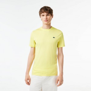 Men's Lacoste Sport Slim Fit Stretch Jersey T-Shirt Flashy Yellow | WID620349