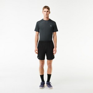 Men's Lacoste Sport Stretch Mesh Shorts Black | AJE801567