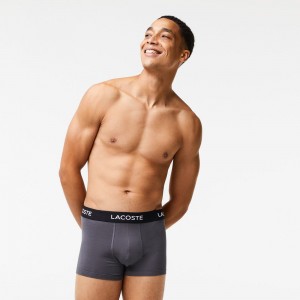 Men's Lacoste Stretch Cotton 5-Pack Trunks Grey | EDM394807