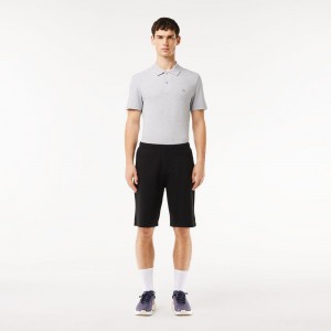 Men's Lacoste Stretch Cotton Blend Shorts Black | UVK801579