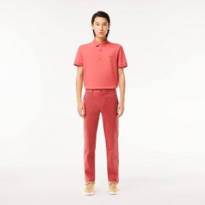 Men's Lacoste Stretch Cotton Slim Fit Pants Pink | SVP643859