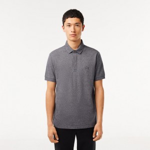 Men's Lacoste Stretch Cotton Smart Paris Polo Shirts Dark Grey | FTI163045