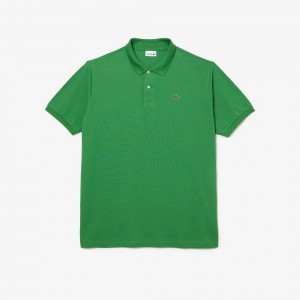 Men's Lacoste Tall Fit Cotton Petit Piqué Polo Shirts Tarragon Green | YAS823094