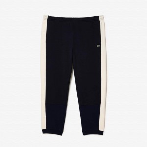 Men's Lacoste Tall Fit Sweatpants Navy Blue White | DTZ270941