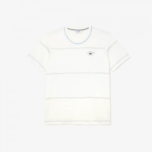 Men's Lacoste Tall Fit T-Shirt White | FSJ179062