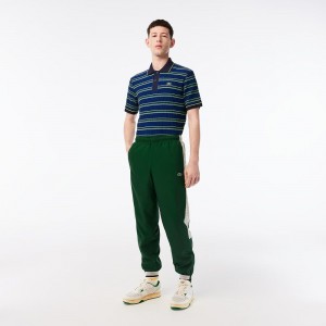 Men's Lacoste Tennis Print Joggers Green White | FIH549180