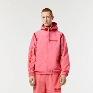 Men's Lacoste Track Jackets Bubblegum pink | JKQ904315