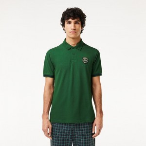 Men's Lacoste Ultra-Dry Anti-UV Golf Polo Shirts Pine green | RFD916584