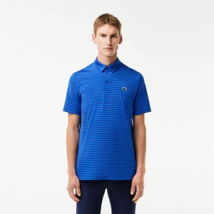 Men's Lacoste Ultra-Dry Golf Polo Shirts Navy Blue Blue | DPZ403591