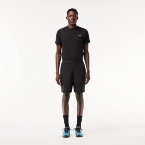 Men's Lacoste Ultra-Dry Regular Fit Tennis Shorts Black | BGA128973