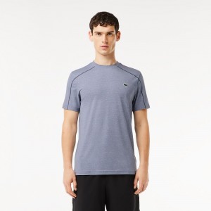 Men's Lacoste Ultra-Dry Stretch Sport T-Shirt Blue Chine | RLP753014