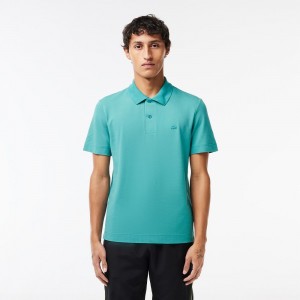 Men's Lacoste Ultralight Piqué Lacoste Movement Polo Shirts Blue | QLB125394