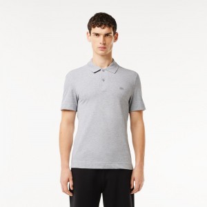 Men's Lacoste Ultralight Piqué Lacoste Movement Polo Shirts Grey Chine | DCR012763