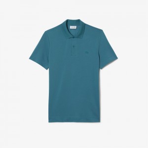 Men's Lacoste Ultralight Piqué Lacoste Movement Polo Shirts Hydro blue | LDX435189